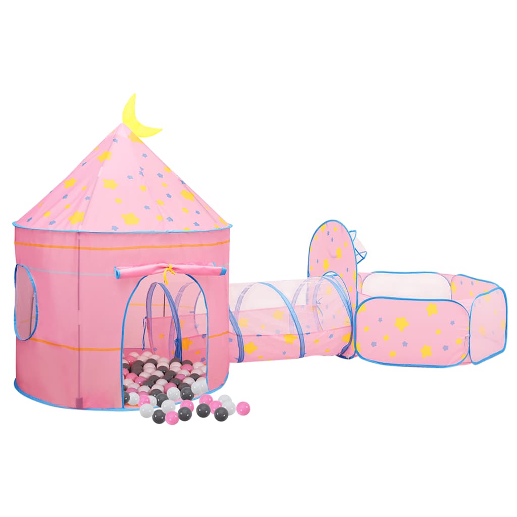 Kinderspeeltent met 250 ballen 301x120x128 cm roze