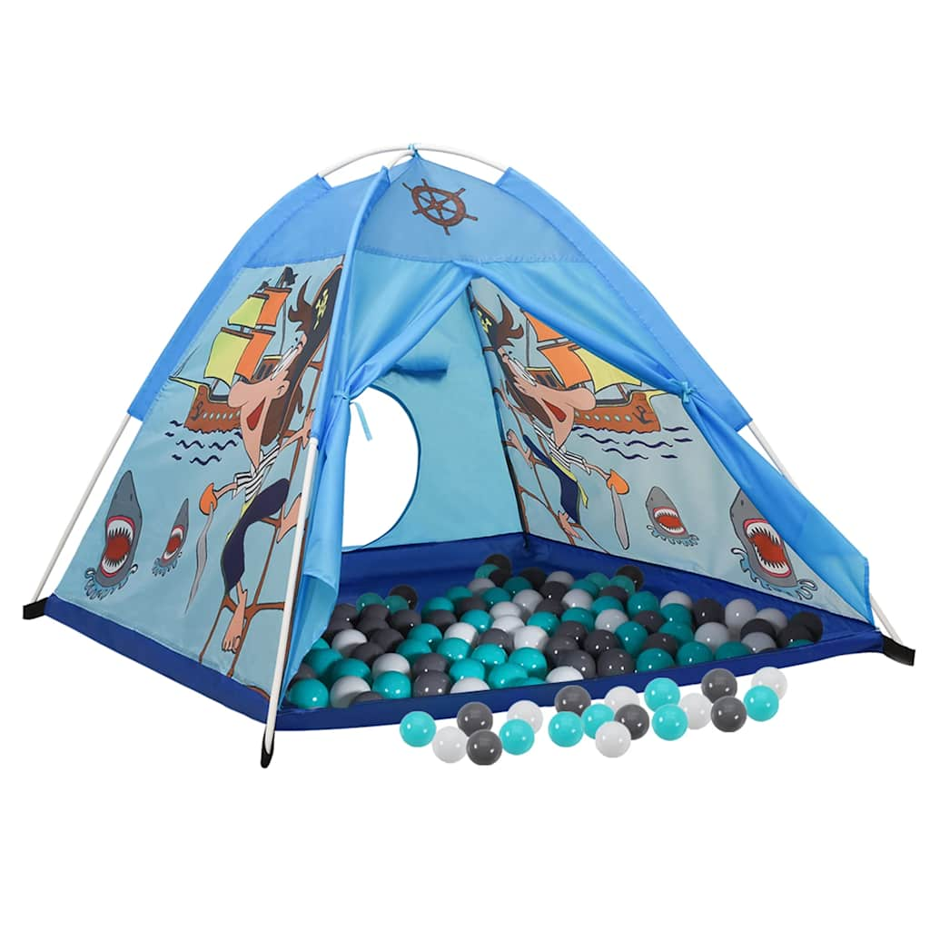 Kinderspeeltent met 250 ballen 120x120x90 cm blauw