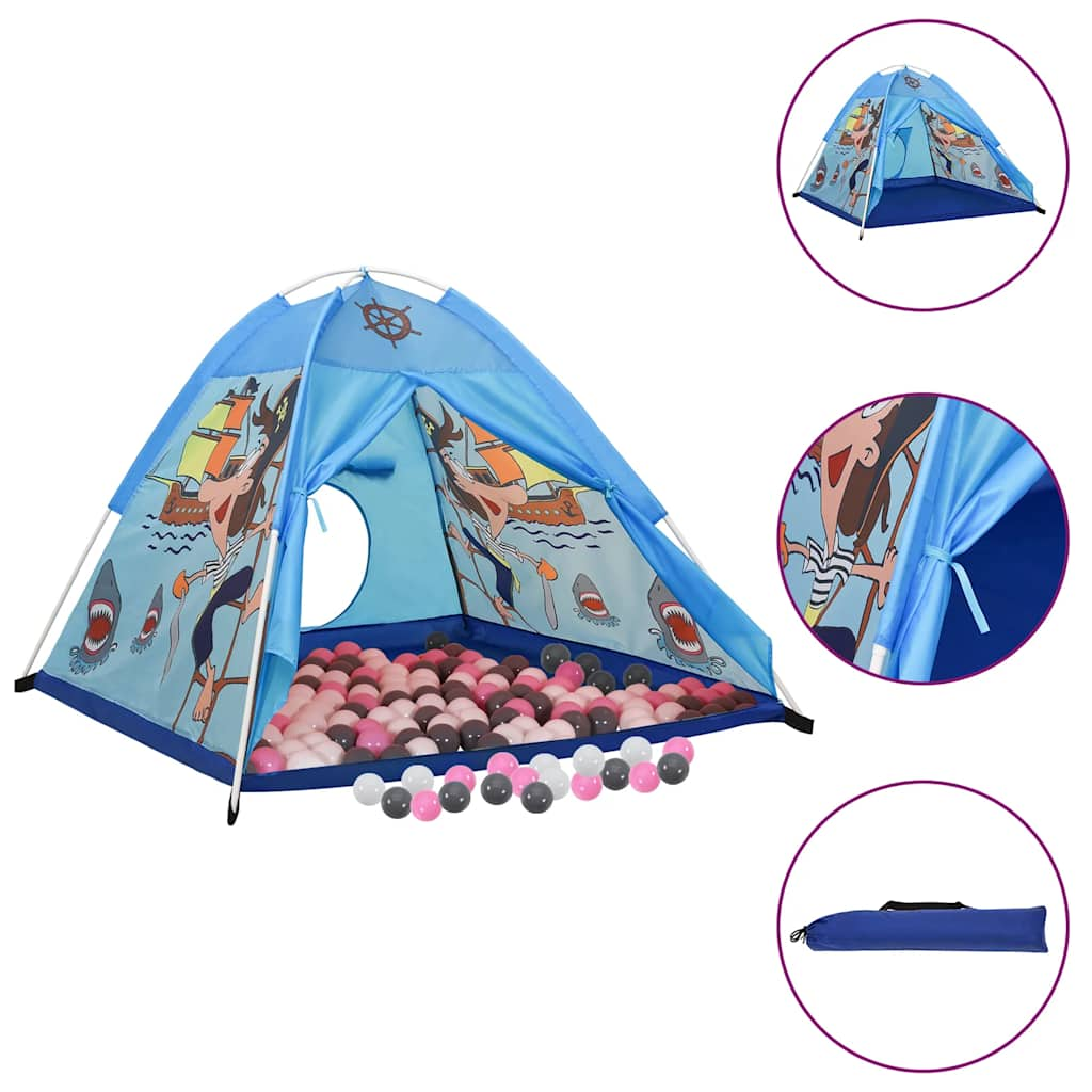 Kinderspeeltent met 250 ballen 120x120x90 cm blauw