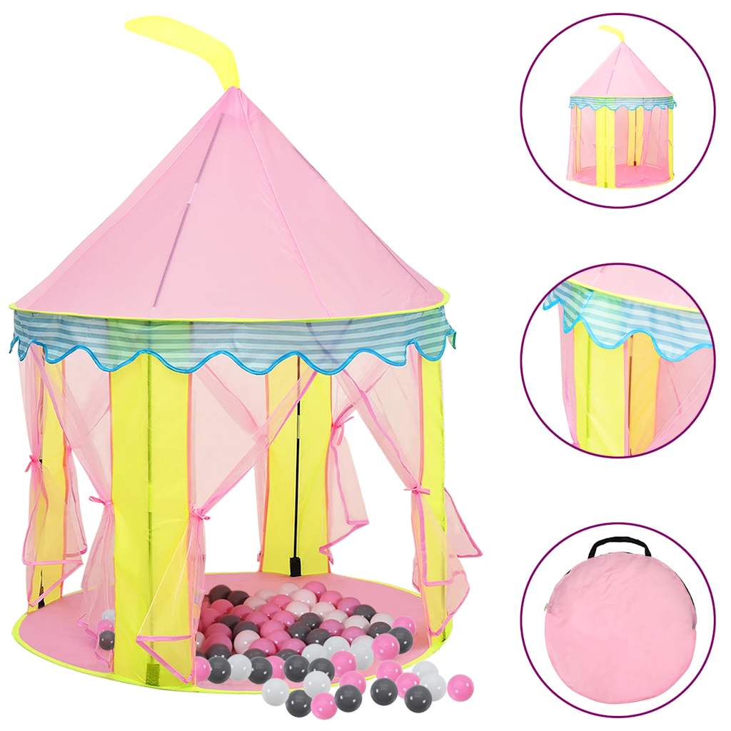 Kinderspeeltent met 250 ballen 100x100x127 cm roze