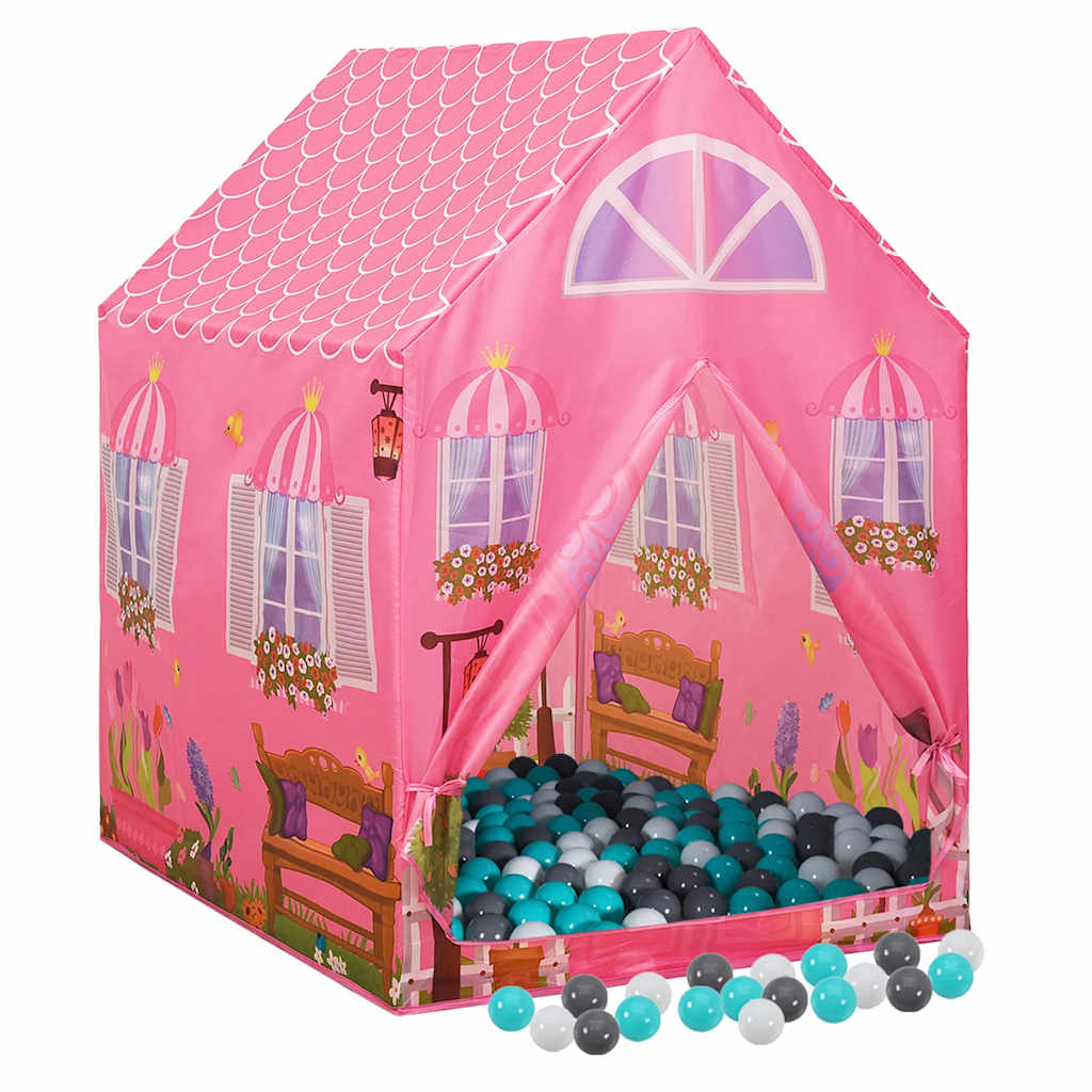 Kinderspeeltent met 250 ballen 69x94x104 cm roze