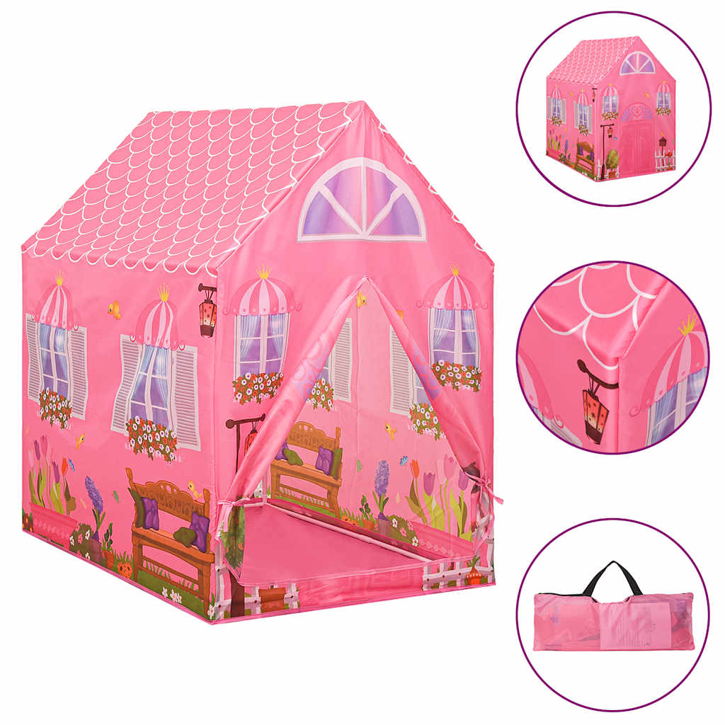 Kinderspeeltent met 250 ballen 69x94x104 cm roze