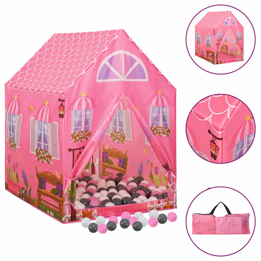 Kinderspeeltent met 250 ballen 69x94x104 cm roze