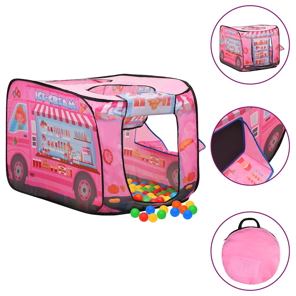 Kinderspeeltent met 250 ballen 70x112x70 cm roze