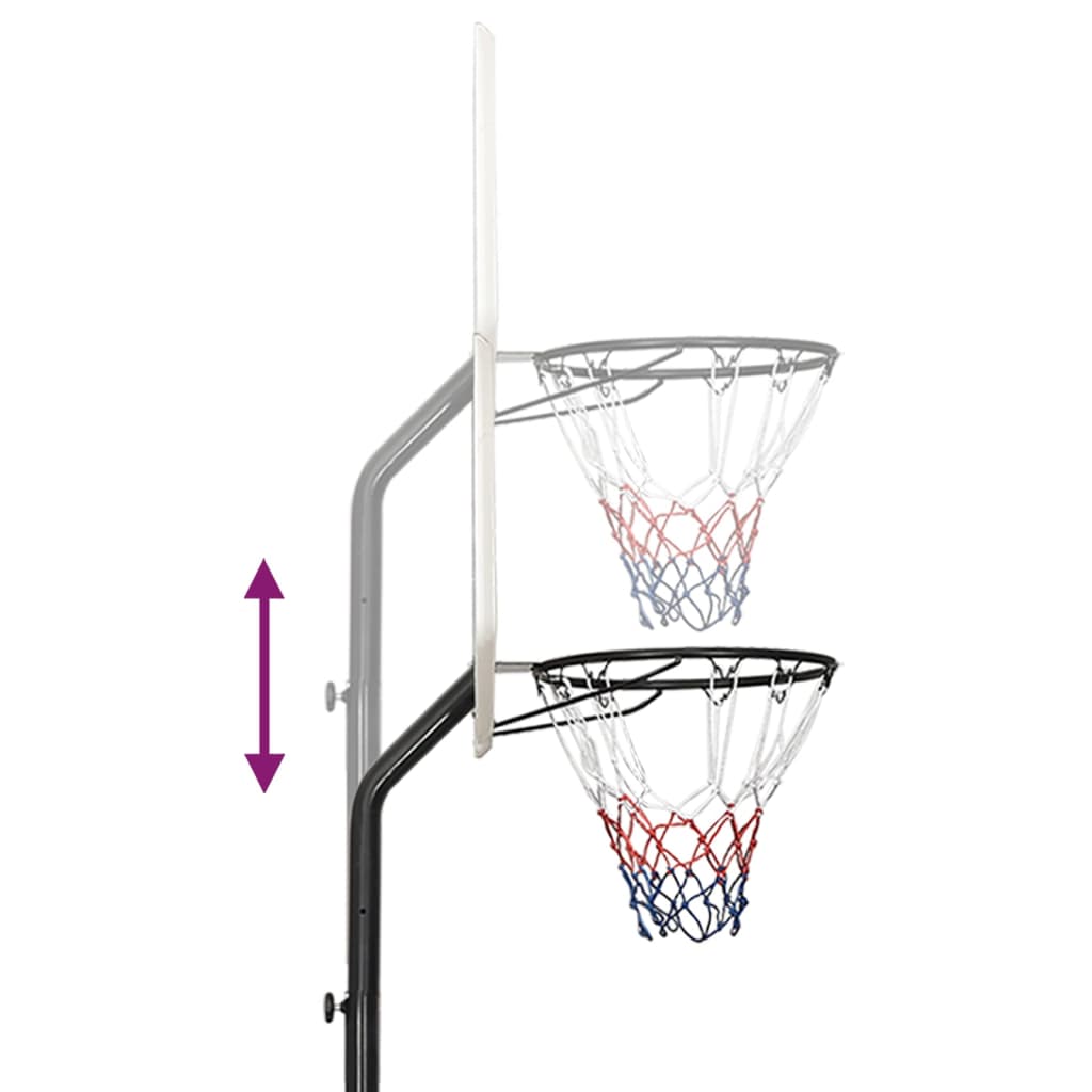 Basketbalstandaard 282-352 cm polyethyleen wit