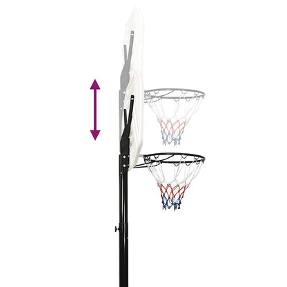 Basketbalstandaard 258-363 cm polyetheen wit