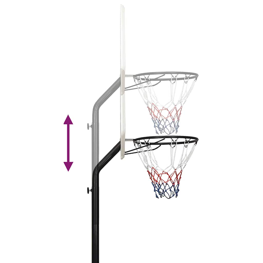 Basketbalstandaard 237-307 cm polyetheen wit