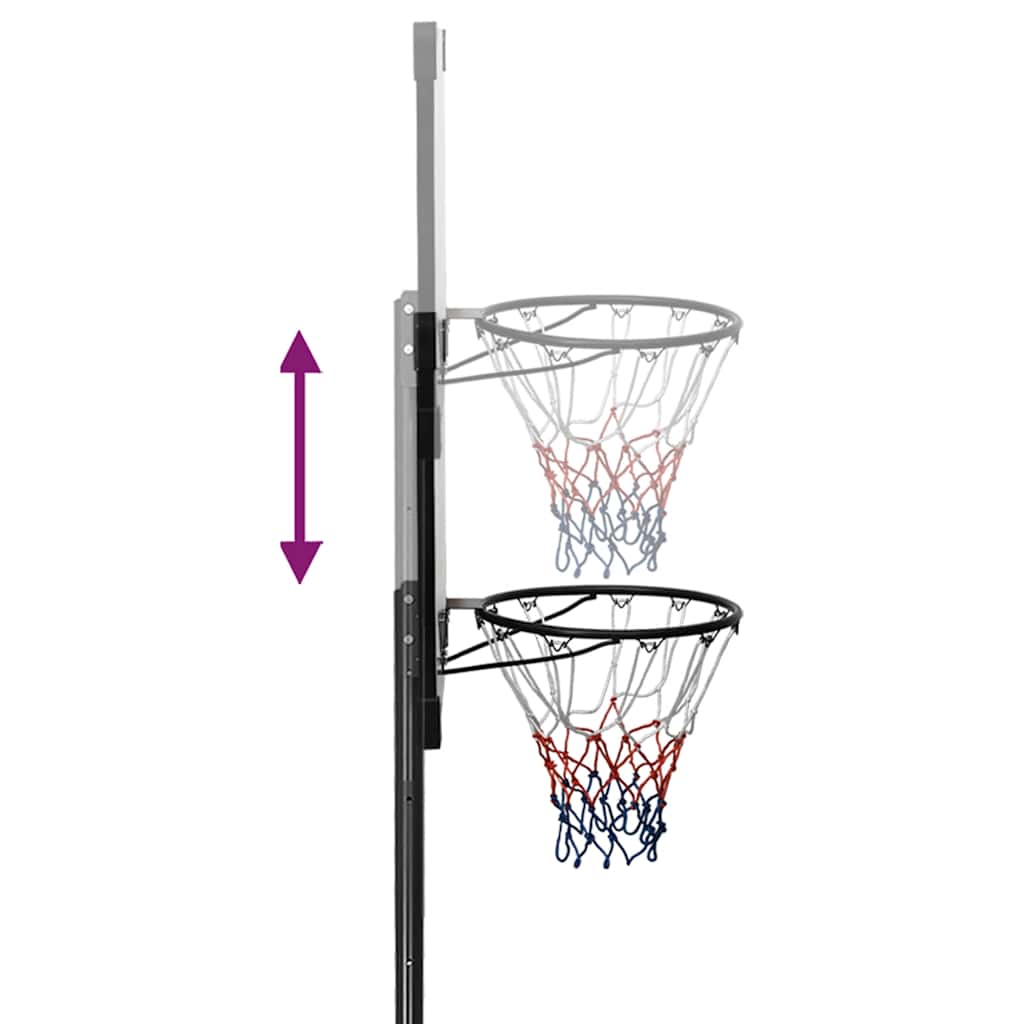 Basketbalstandaard 235-305 cm polycarbonaat transparant