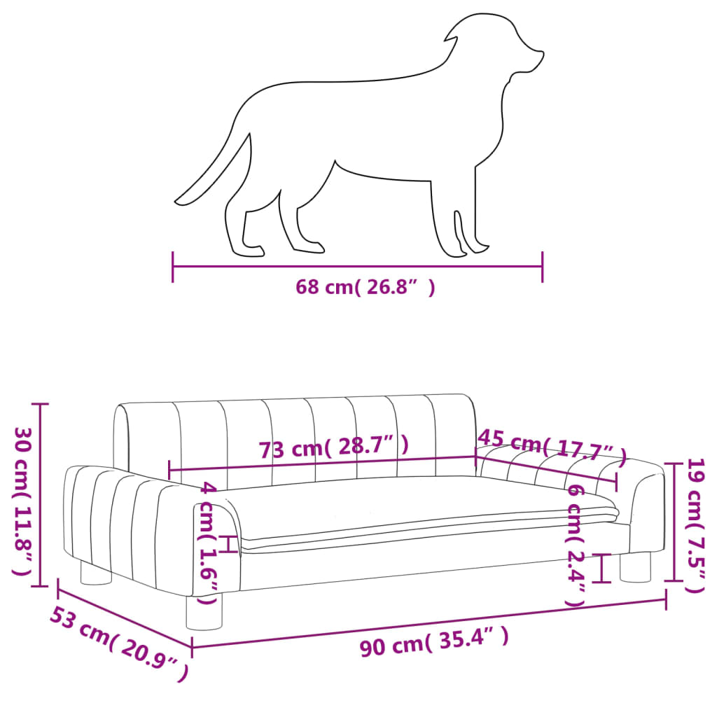 Hondenmand 90x53x30 cm stof zwart