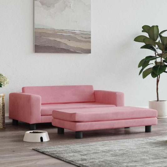 Hondenmand met verlengstuk 100x50x30 cm fluweel roze