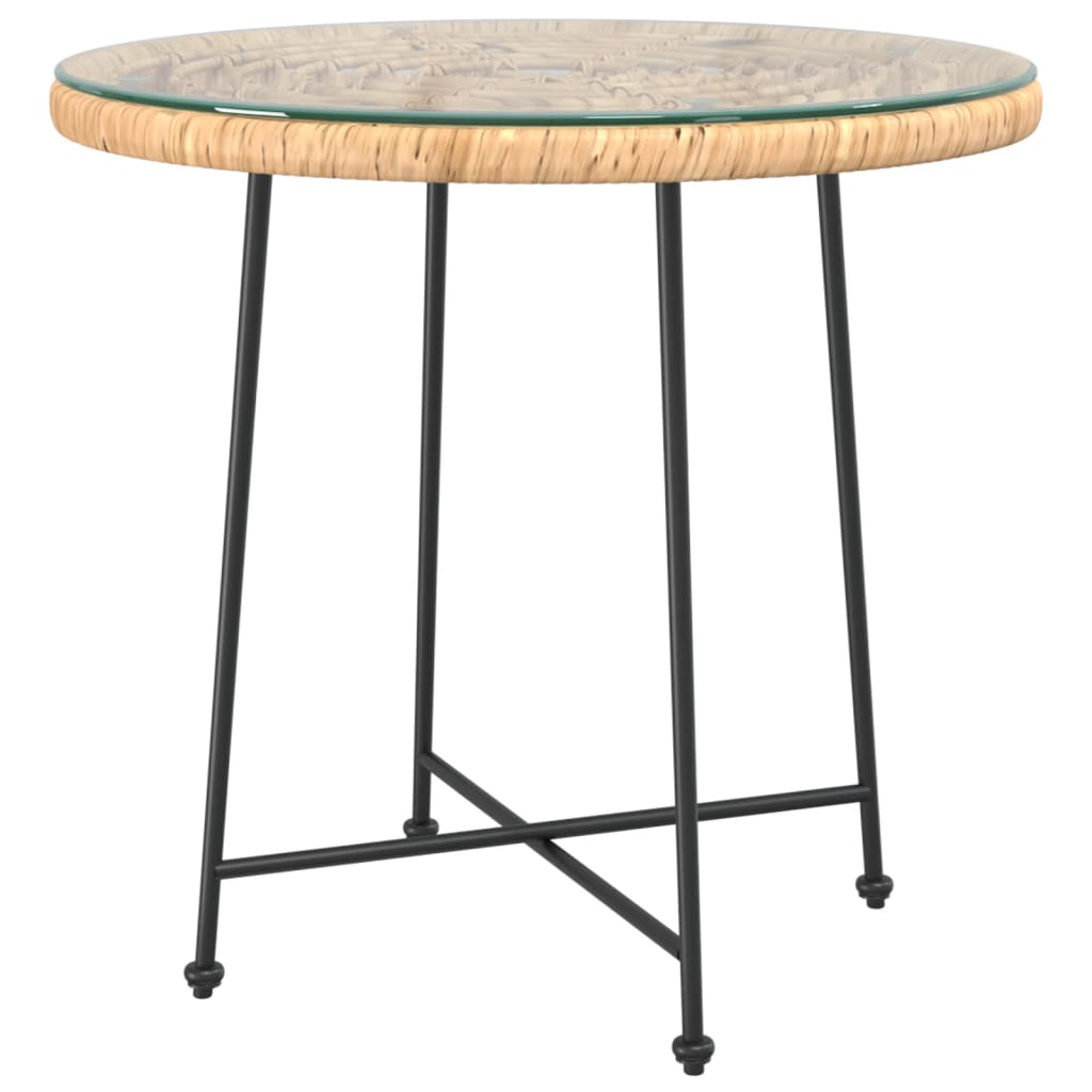 Eettafel Ø80 cm gehard glas en staal