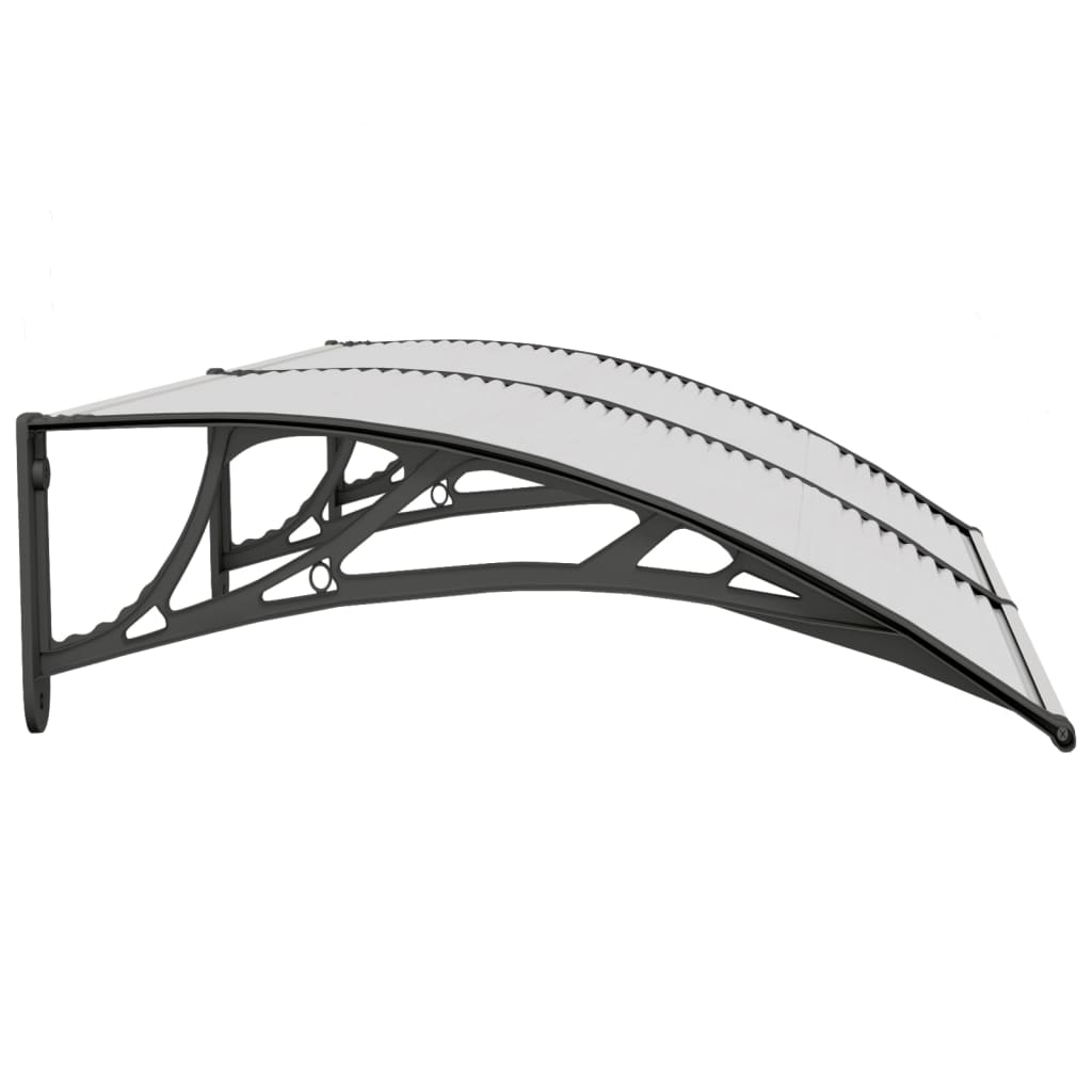 Deurluifel 150x75 cm polycarbonaat zwart en transparant