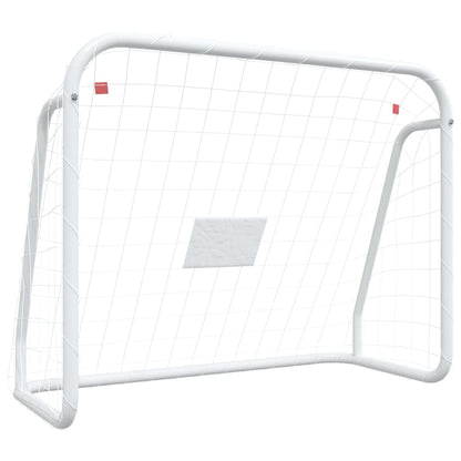 Voetbaldoel met net 125x96x60 cm staal en polyester wit