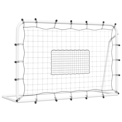 Voetbalrebounder 184x61x123 cm staal en PE wit en zwart