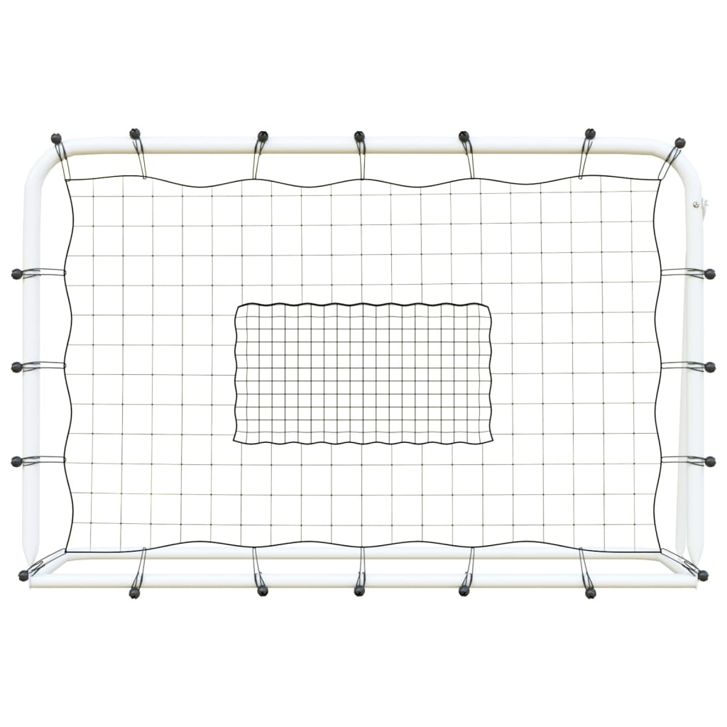 Voetbalrebounder 184x61x123 cm staal en PE wit en zwart