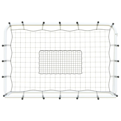 Voetbalrebounder 184x61x123 cm staal en PE wit en zwart