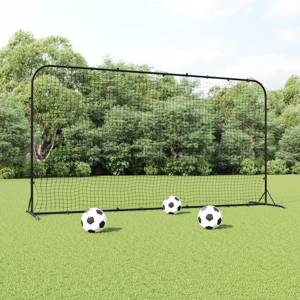 Voetbal rebounder 366x90x183 cm HDPE zwart