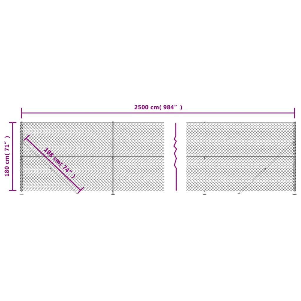 Gaashek met flens 1,8x25 m zilverkleurig