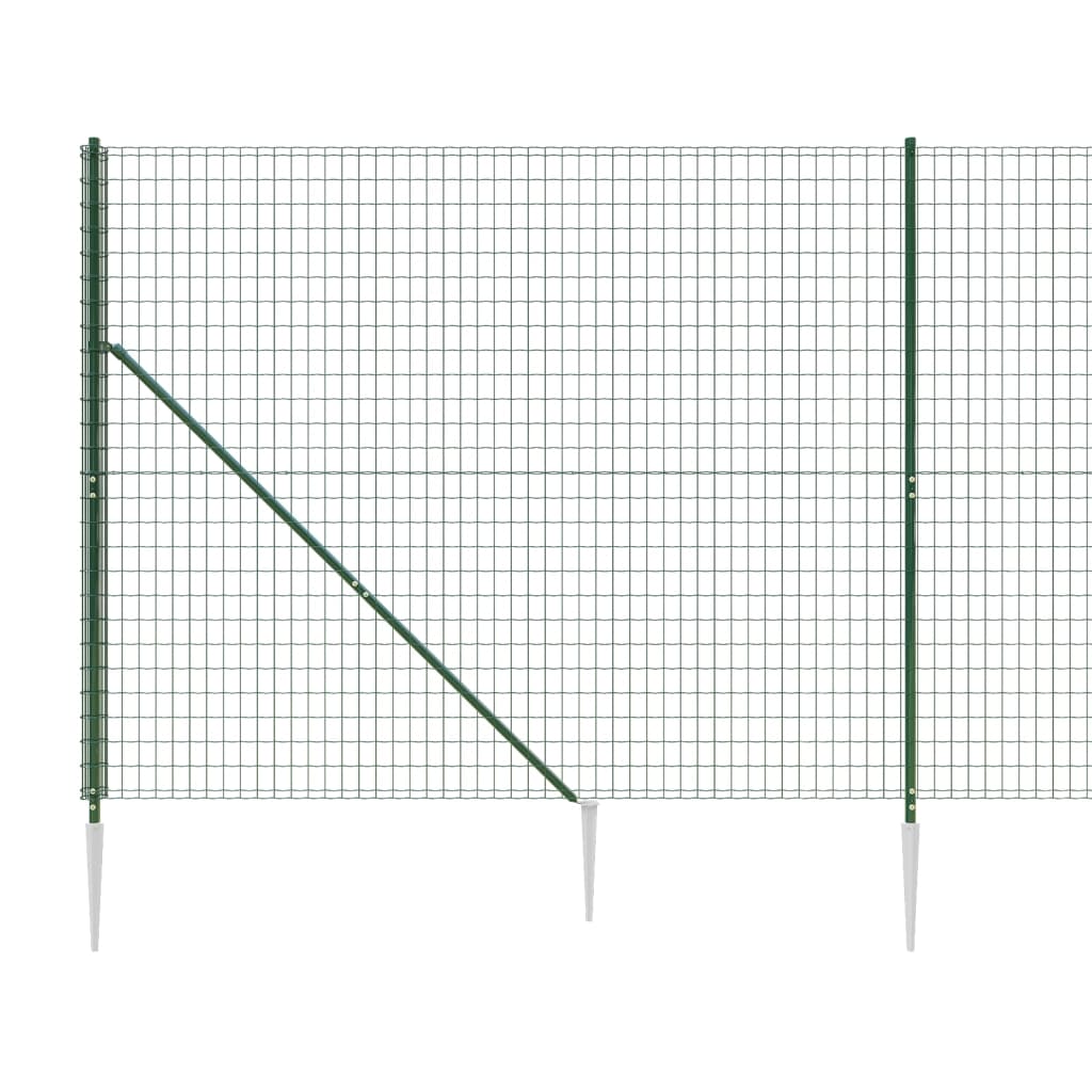 Draadgaashek met grondankers 1,4x10 m groen