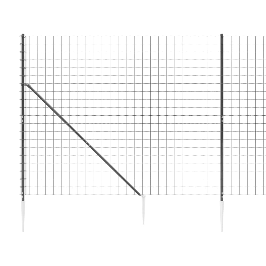 Draadgaashek met grondankers 1,6x25 m antracietkleurig