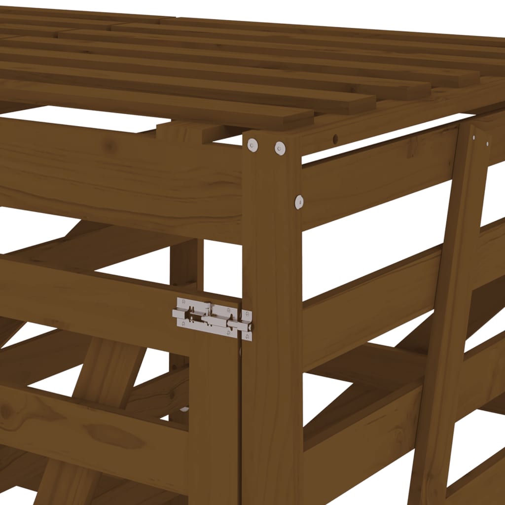 Containerberging dubbel massief grenenhout honingbruin