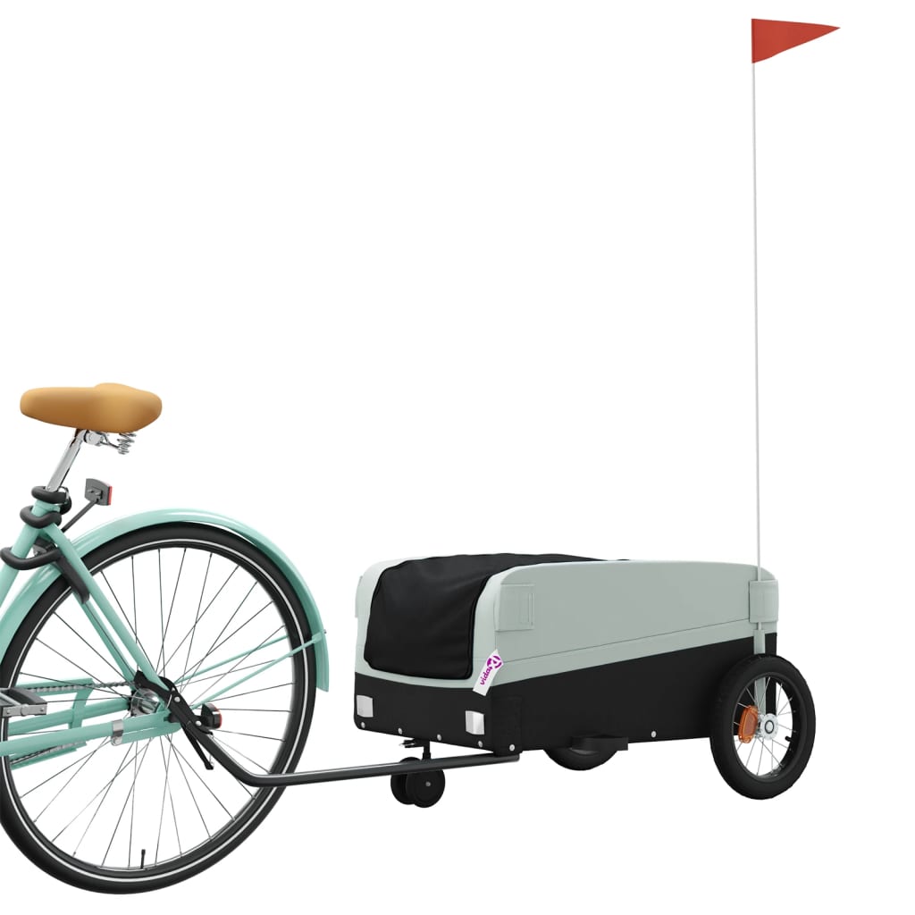 Fietstrailer 30 kg ijzer zwart en grijs