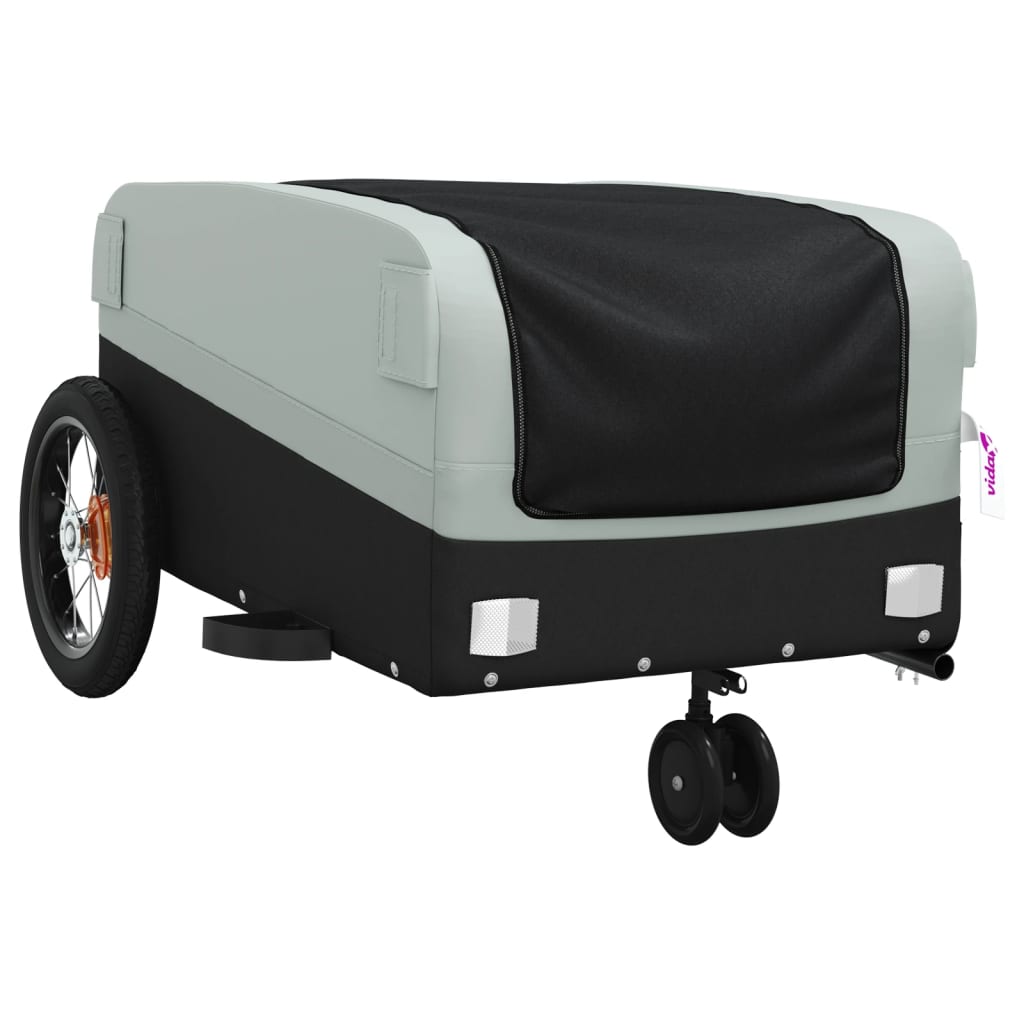 Fietstrailer 30 kg ijzer zwart en grijs