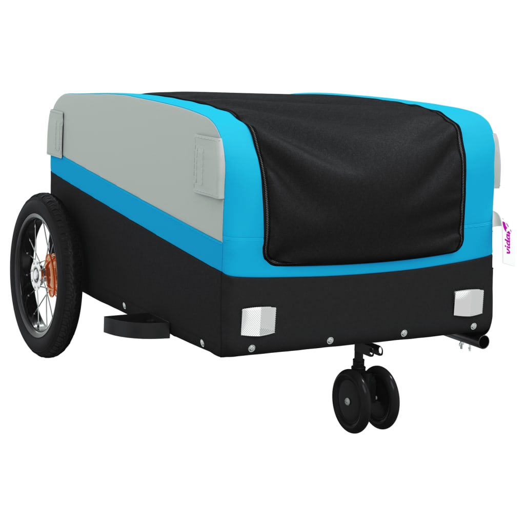 Fietstrailer 30 kg ijzer zwart en blauw