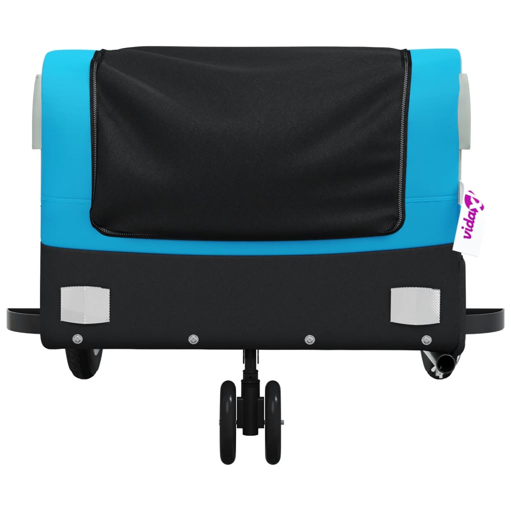 Fietstrailer 30 kg ijzer zwart en blauw