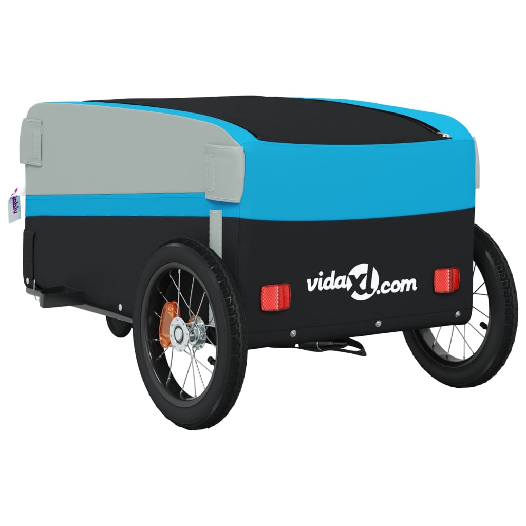 Fietstrailer 30 kg ijzer zwart en blauw