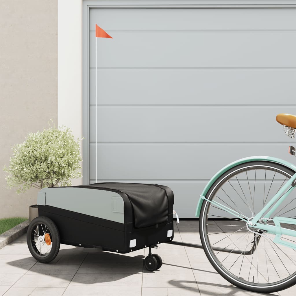 Fietstrailer 30 kg ijzer zwart