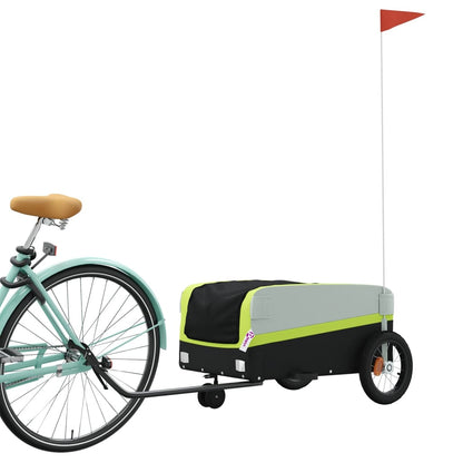 Fietstrailer 30 kg ijzer zwart en groen