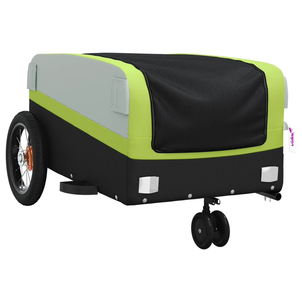 Fietstrailer 30 kg ijzer zwart en groen