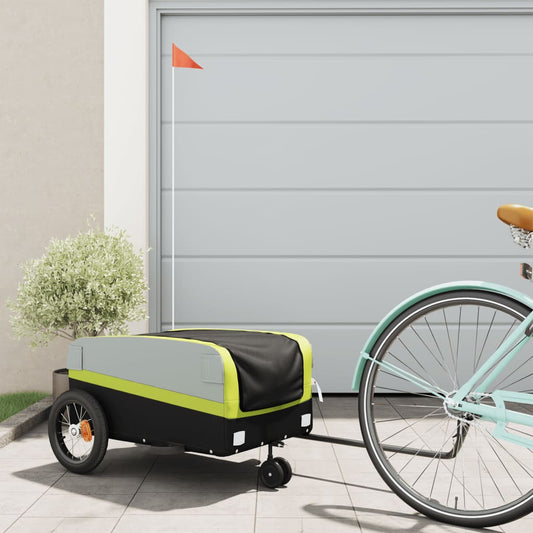 Fietstrailer 30 kg ijzer zwart en groen