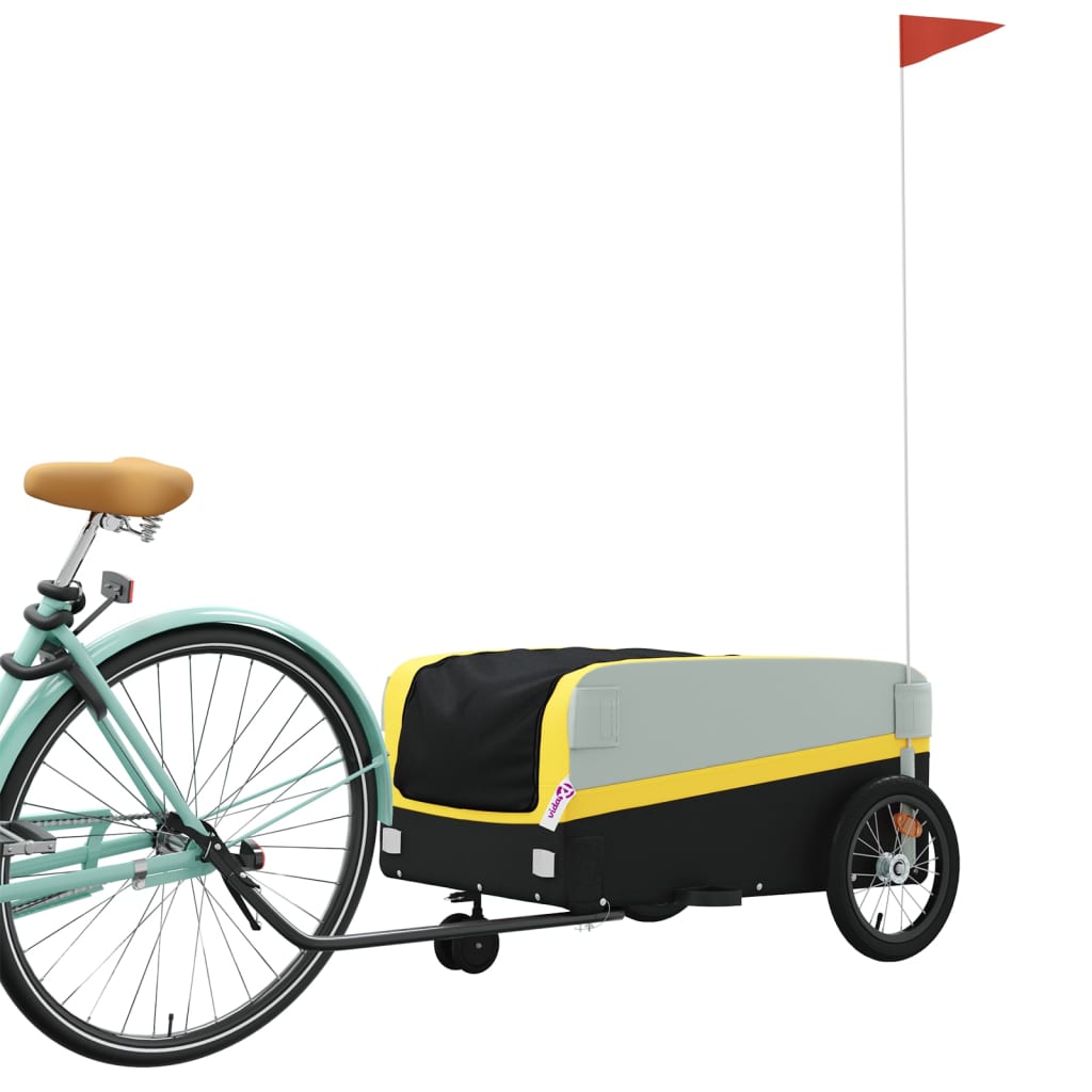 Fietstrailer 45 kg ijzer zwart en geel