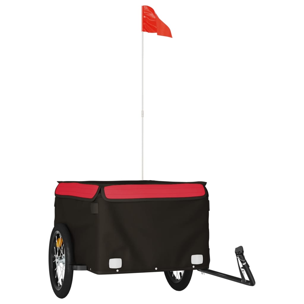 Fietstrailer 45 kg ijzer zwart en rood