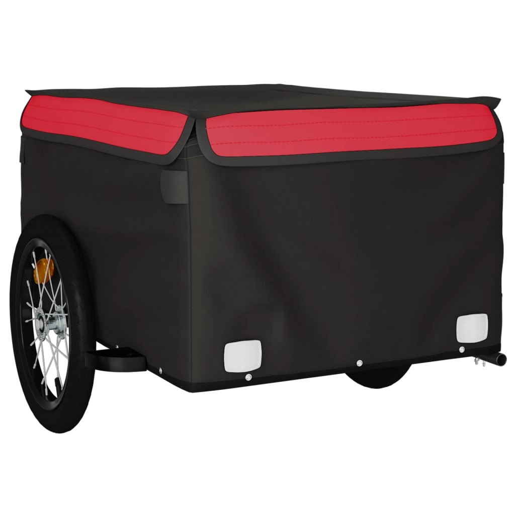 Fietstrailer 45 kg ijzer zwart en rood