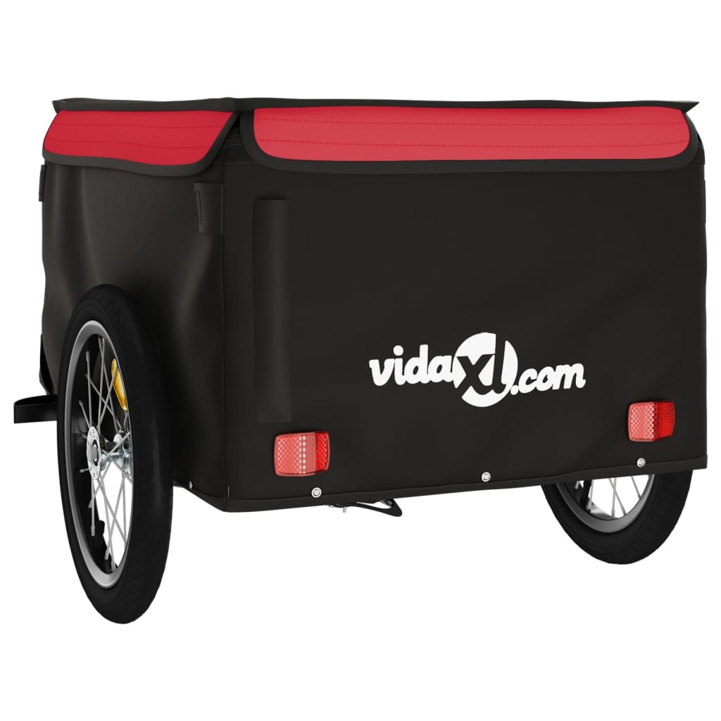 Fietstrailer 45 kg ijzer zwart en rood