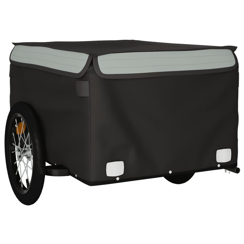 Fietstrailer 45 kg ijzer zwart en grijs