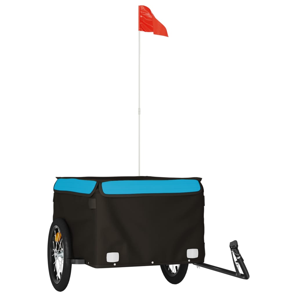 Fietstrailer 45 kg ijzer zwart en blauw