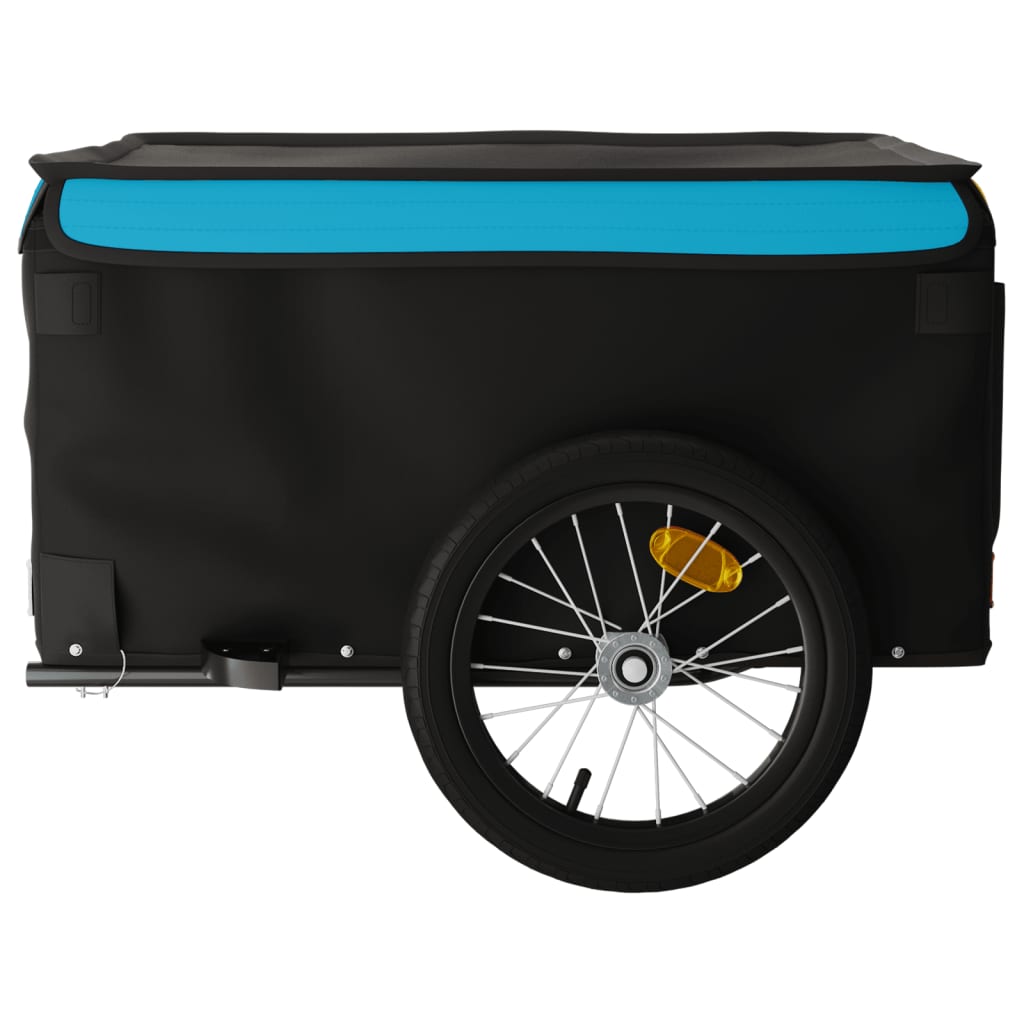 Fietstrailer 45 kg ijzer zwart en blauw