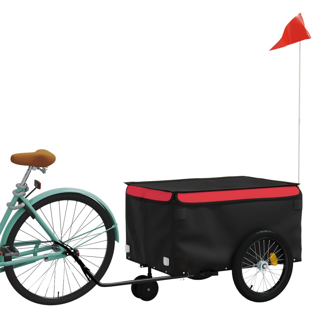 Fietstrailer 30 kg ijzer zwart en rood