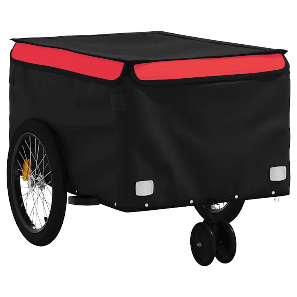 Fietstrailer 30 kg ijzer zwart en rood