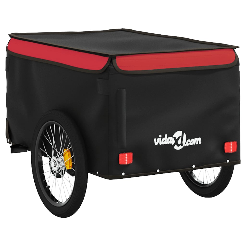 Fietstrailer 30 kg ijzer zwart en rood