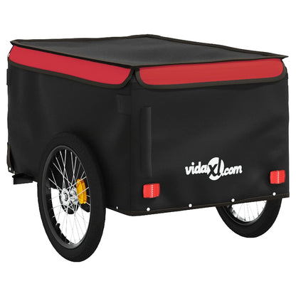 Fietstrailer 30 kg ijzer zwart en rood