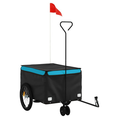 Fietstrailer 30 kg ijzer zwart en blauw