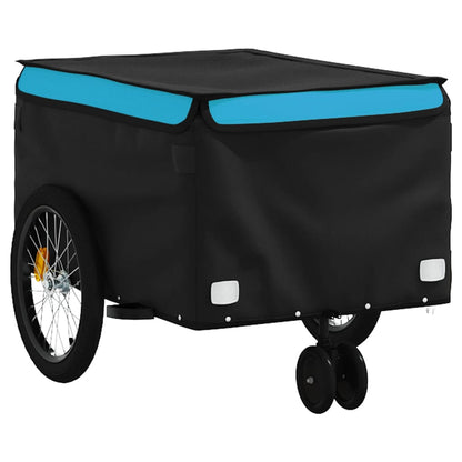 Fietstrailer 30 kg ijzer zwart en blauw