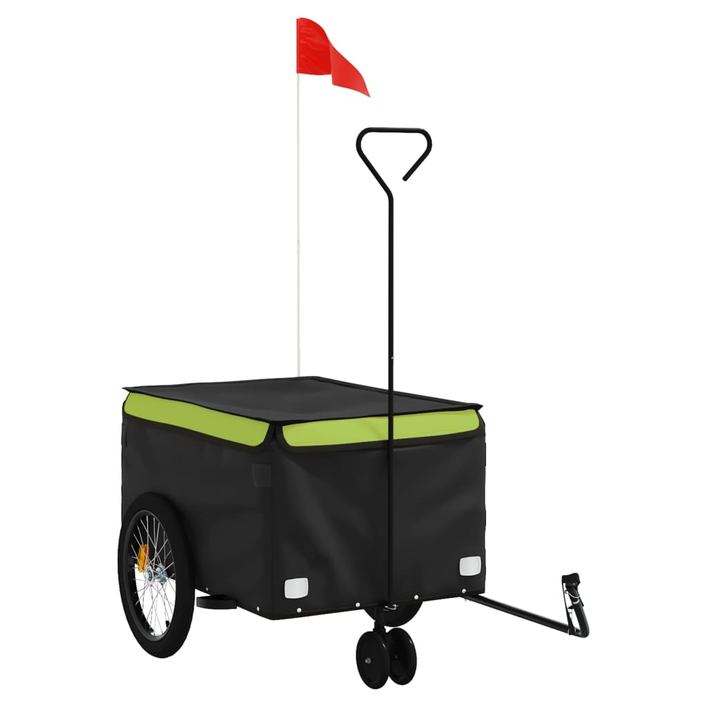 Fietstrailer 30 kg ijzer zwart en groen