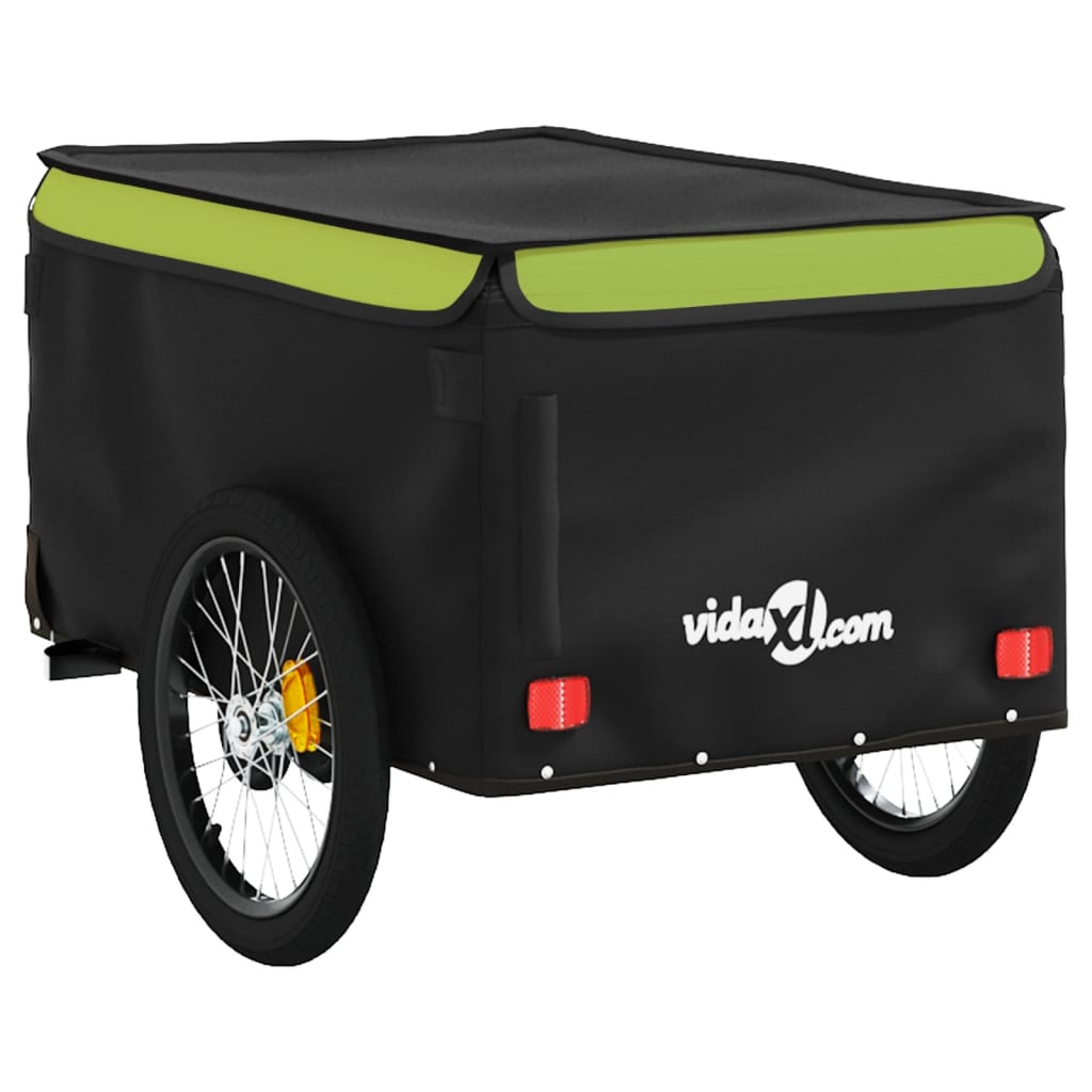 Fietstrailer 30 kg ijzer zwart en groen