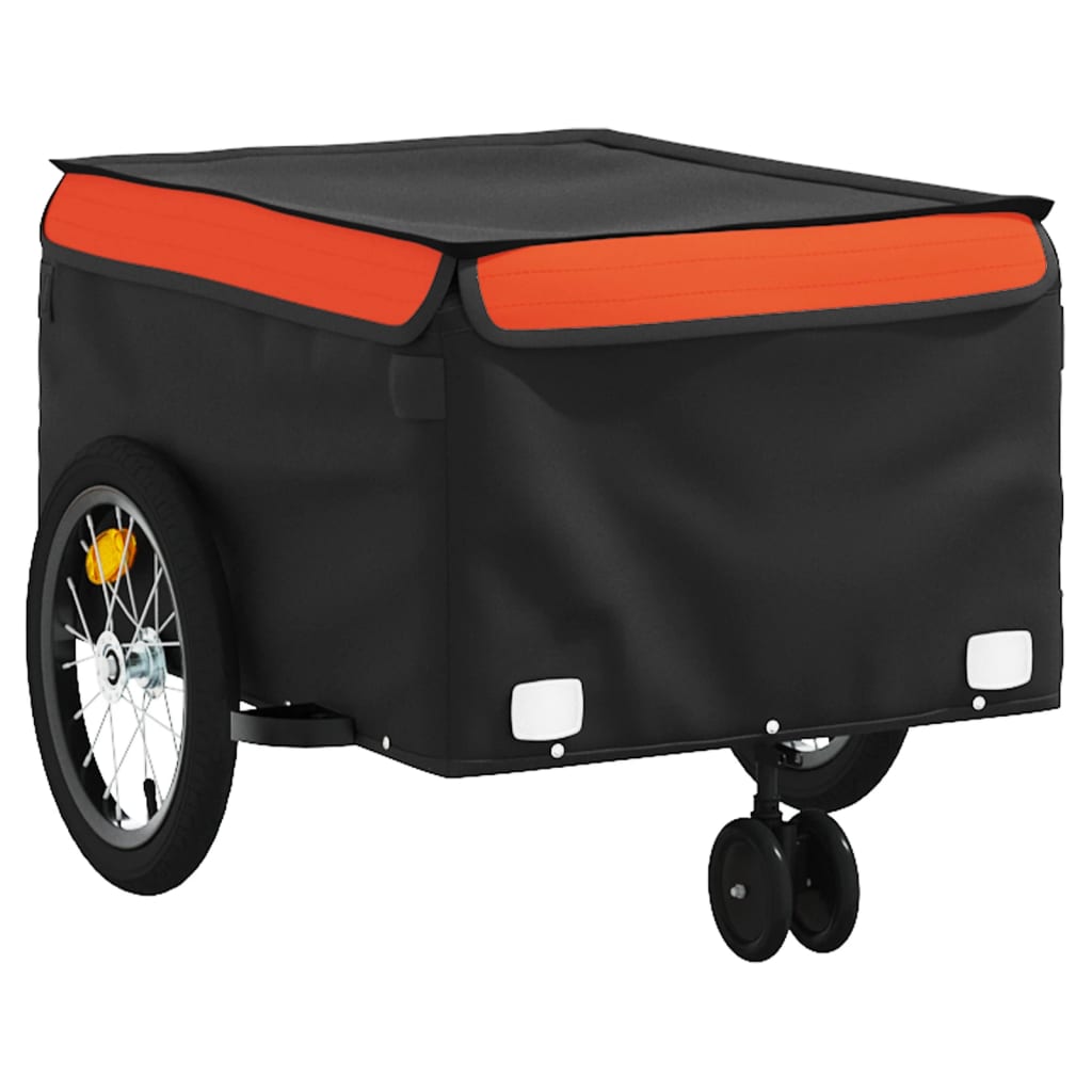 Fietstrailer 45 kg ijzer zwart en oranje